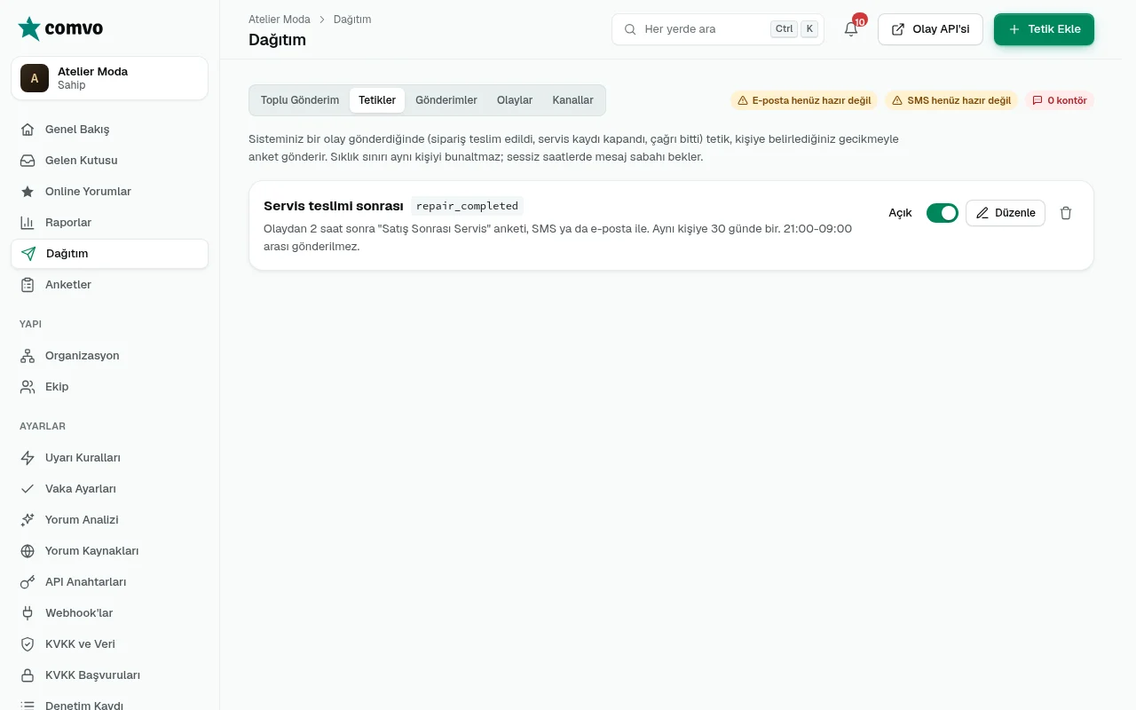 Dağıtım: Tetikler